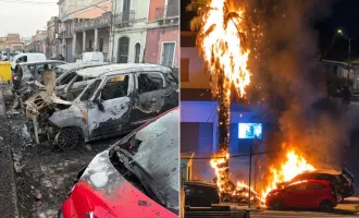 Giarre, uomo incappucciato d&agrave; fuoco a quattro auto nella notte
