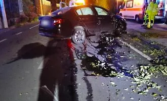 Notte di paura a Nicolosi: Fiat Tipo si schianta contro un albero, conducente in codice rosso al Cannizzaro