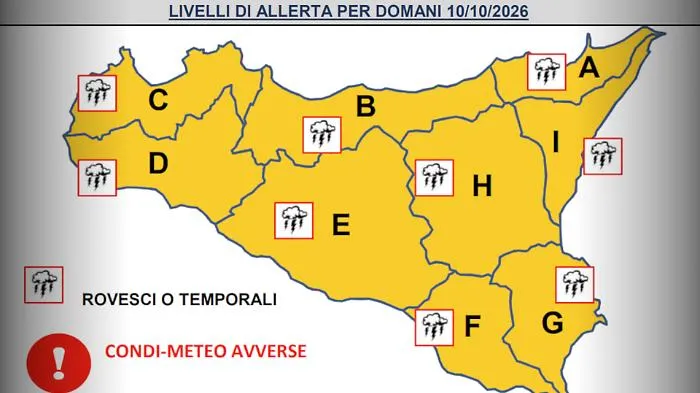 Sicilia, allerta arancione diramata alla Protezione civile: supercelle temporalesche in avvicinamento