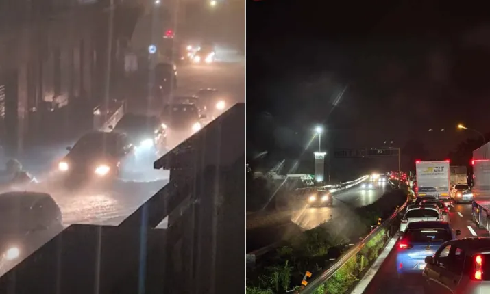 Nubifragio tra Giarre e Acireale: allagamenti sull'autostrada A18, soccorsi alcuni automobilisti intrappolati
